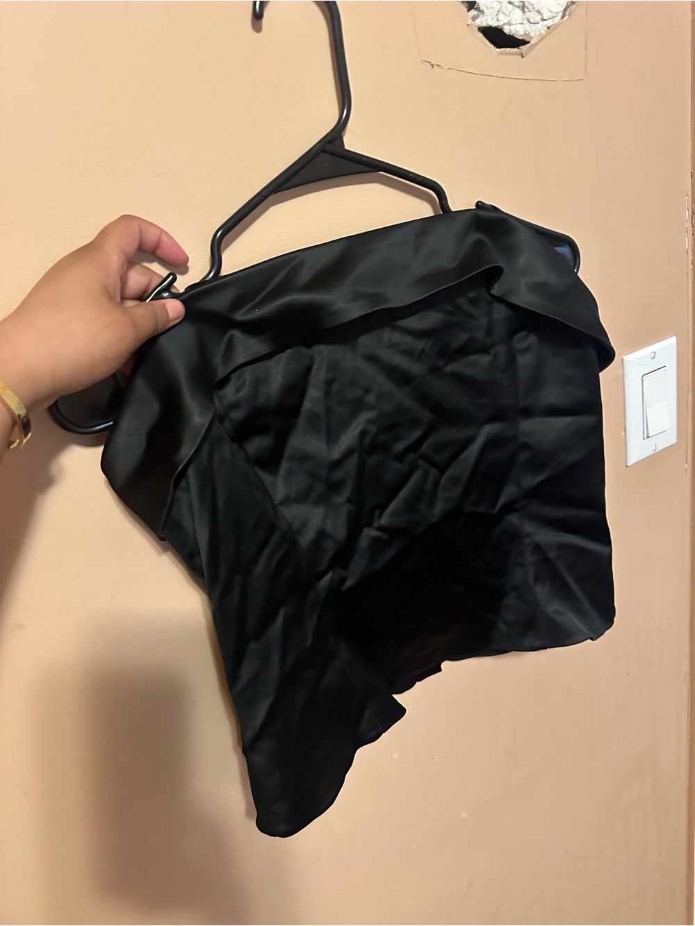 Sunday best Satin Black Strapless Bustier Top